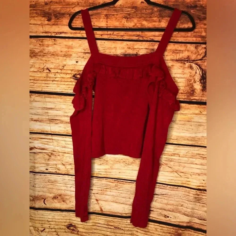 Cold Shoulder Ruffle Top